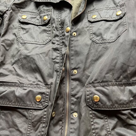 J.Crew Size M Olive Green 100% Cotton Downtown Utility Flap Pockets Field Jacket - Picture 5 of 15